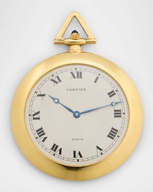 Cartier Round Open Face Vintage 1950s Pocket Watch